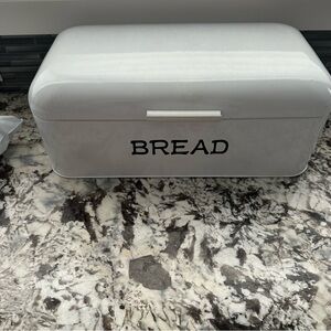 White Metal Bread Box
